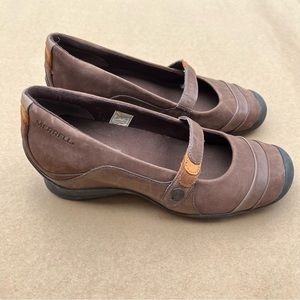 Merrell Eden Multi Brown Slide On Shoes Leather Size 8.5